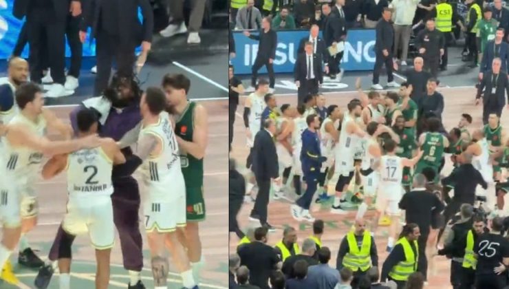Fenerbahçe Beko, Panathinaikos’u devirdi, ortalık karıştı! Oyuncular birbirine girdi
